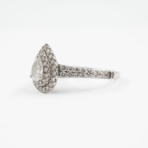 Disney Zales Enchanted Ariel Natural Diamond 14k Teardrop Pear Engagement Ring 💍 - Picture 2 of 14